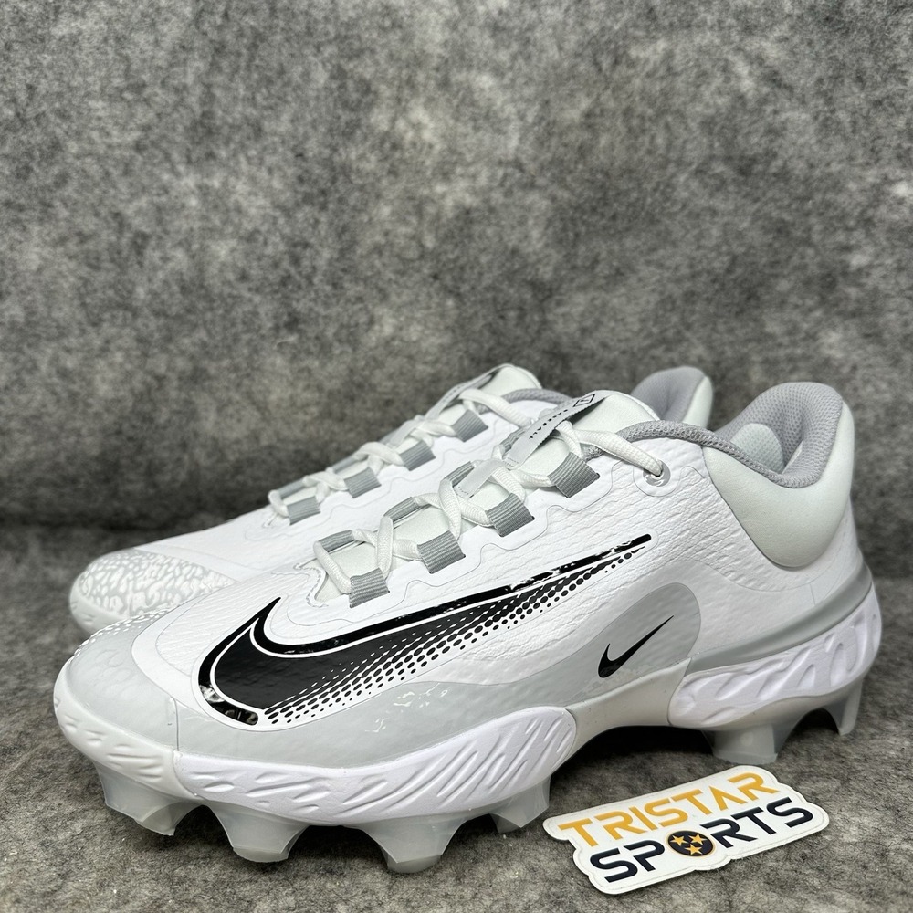 Nike Alpha Huarache Elite 4 Low MCS Baseball Cleats Mens 10.5 White FD6255-100